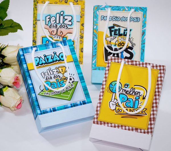 Mini Sacolinha Dia dos Pais com 4 Estampas Sortidas