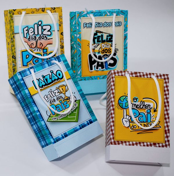 Mini Sacolinha Dia dos Pais com 4 Estampas Sortidas