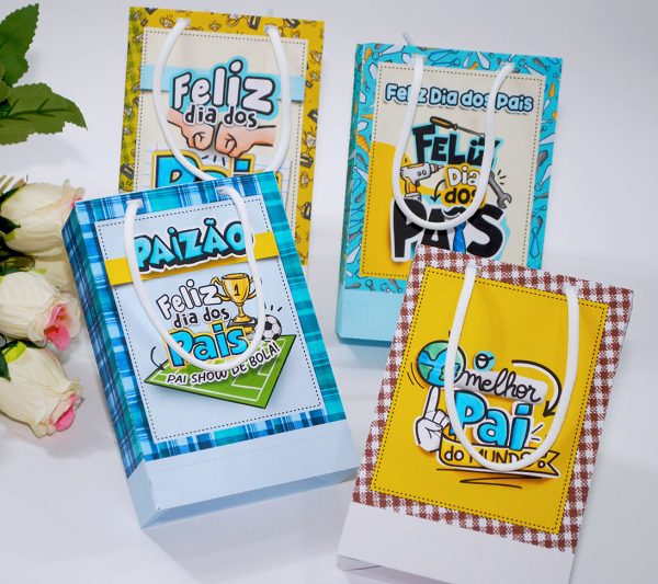 Mini Sacolinha Dia dos Pais com 4 Estampas Sortidas