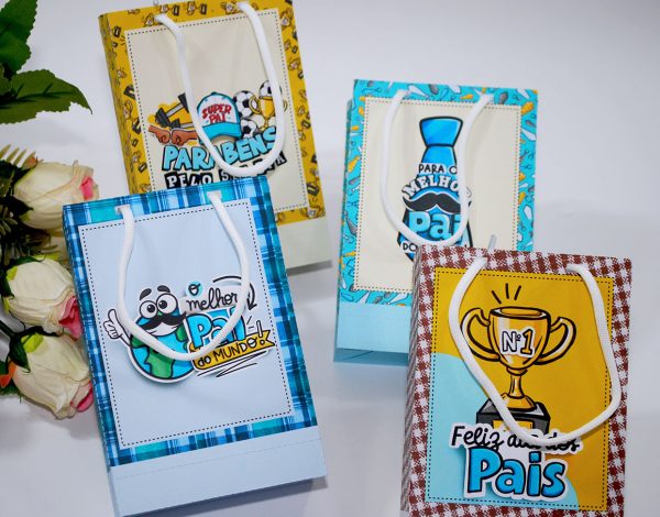 Mini Sacolinha Dia dos Pais com 4 Estampas Sortidas