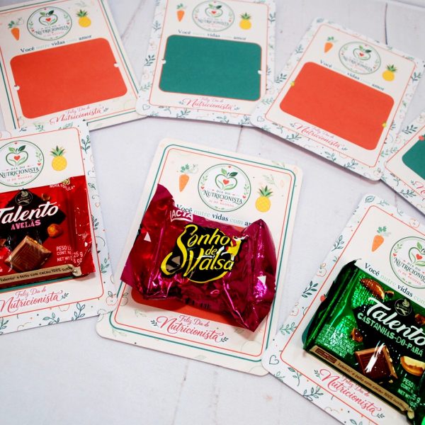 Dia do Nutricionista Card para Chocolates para Lembrancinha