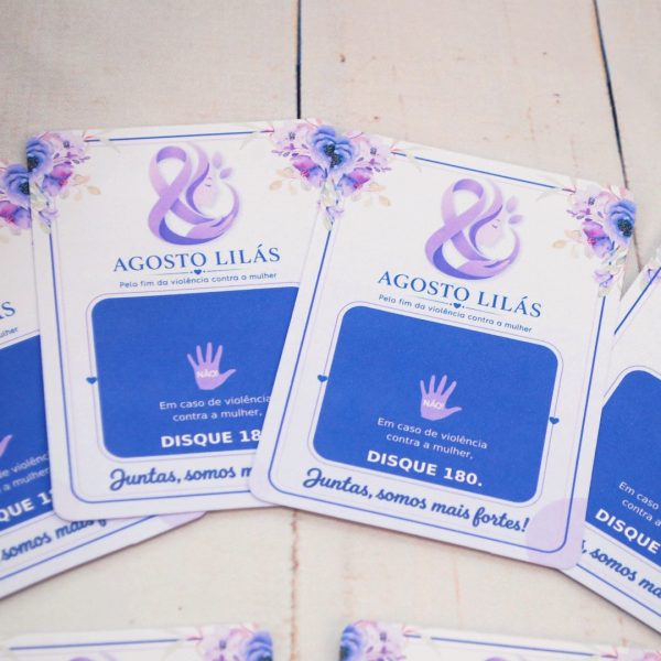 Agosto Lilás Card para Chocolate Lembrancinha Conscientização