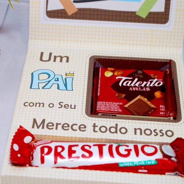 Lembrancinha Dia dos Pais Caixinha para Chocolates Talento e Prestigio