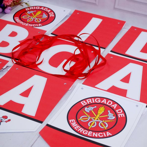 Varal de Letras Decorativo Brigada de Emergência
