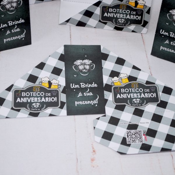 Porta Guardanapos Tema Boteco para Aniversário e Chá Bar