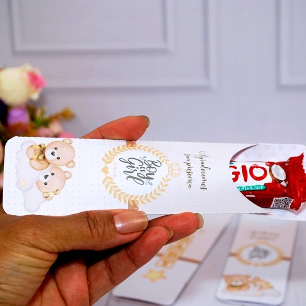 Chá Revelação Card para chocolate Lembrancinha Tema Ursinho