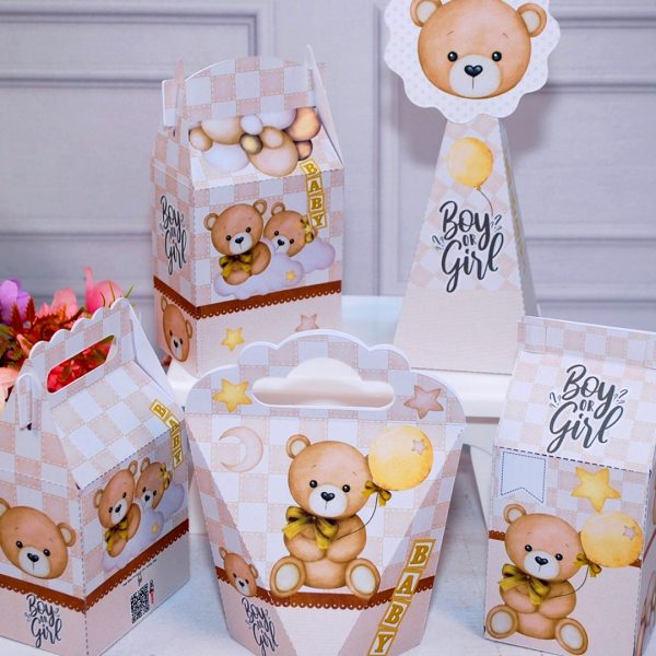 Chá Revelação Kit de Caixinhas - Lembrancinhas - Decoração