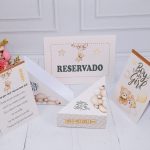 Kit Porta Guardanapos e Plaquinhas Ursinho Marrom