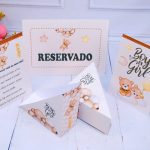 Kit Porta Guardanapos e Plaquinhas Ursinho Marrom