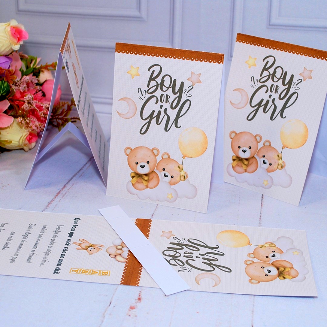 Cha Revelacao Plaquinhas Decorativas montadas