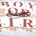 Chá Revelação Varal de Letras BOY OR GIRL Ursinho Marrom