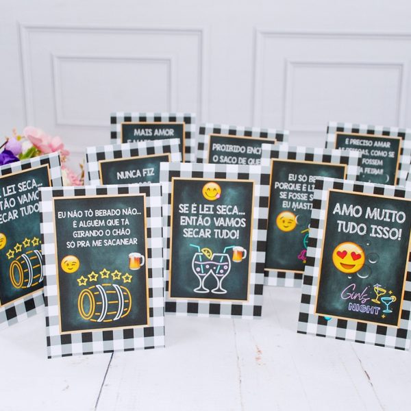 MINI Plaquinhas Divertidas Tema Boteco para Aniversário e Chá Bar