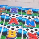 Varal De Letras Para Aniversário Tema Futebol frase PARABÉNS