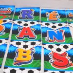 Varal De Letras Para Aniversário Tema Futebol frase PARABÉNS