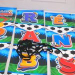 Varal De Letras Para Aniversário Tema Futebol frase PARABÉNS