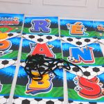 Varal De Letras Para Aniversário Tema Futebol frase PARABÉNS