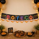 Varal de letras NEON decorativo tema Festa Boteco