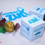 Novembro Azul Caixinha Modelo Cubo para Lembrancinhas