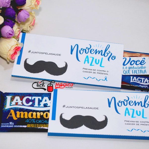 Novembro Azul Capinha para Barra de Chocolates