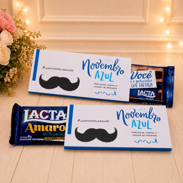 Novembro Azul Capinha para Barra de Chocolates