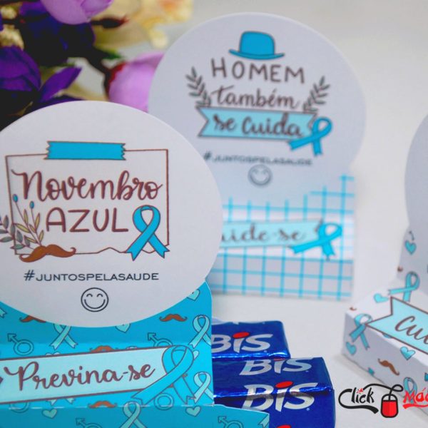 Novembro Azul Porta Bis Duplo para Lembrancinha