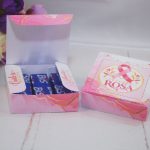 Outubro Rosa Caixinha para 3 Bis ou Mini Talento - Estampa Rosa Claro