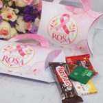 Outubro Rosa Caixa Almofadinha com Alça - Estampa Rosa Claro