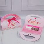 Outubro Rosa Bolsinha Porta Esmalte e Lixa - Estampa Rosa Claro