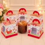 Lembrancinha de Natal Caixa Para Mini Panetone de 80g