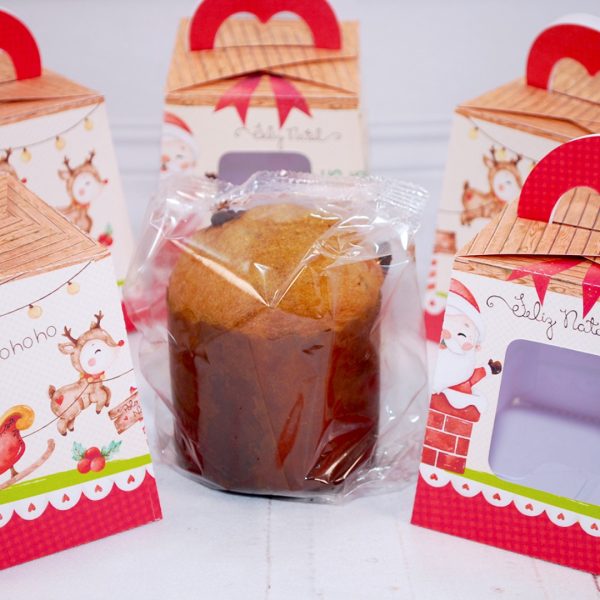 Lembrancinha de Natal Caixa Para Mini Panetone de 80g