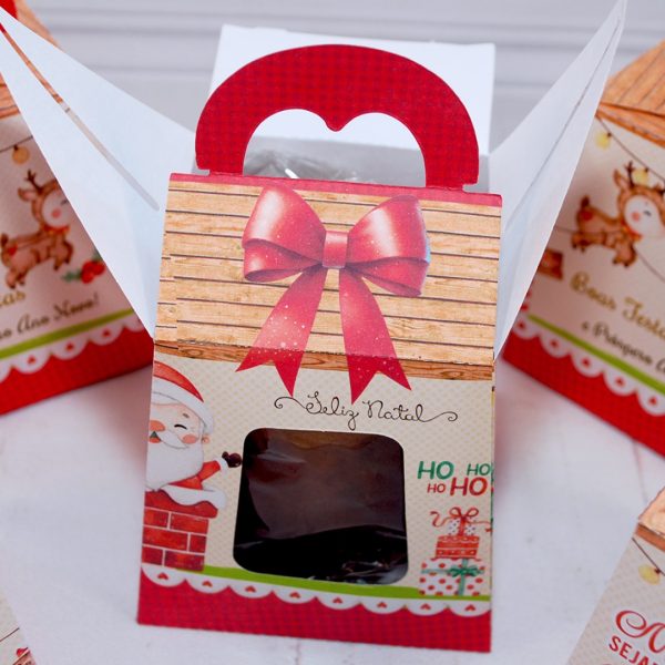 Lembrancinha de Natal Caixa Para Mini Panetone de 80g
