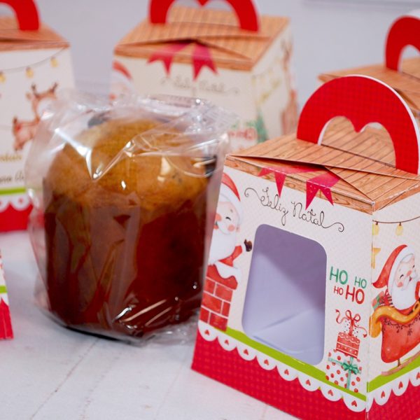 Lembrancinha de Natal Caixa Para Mini Panetone de 80g