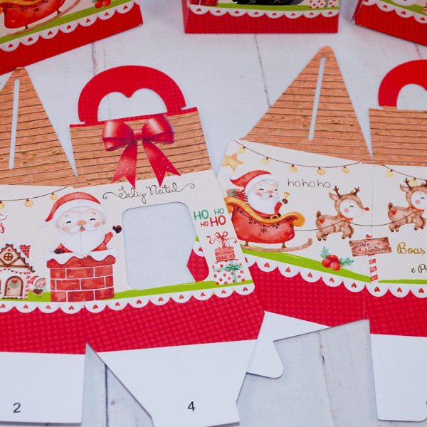 Lembrancinha de Natal Caixa Para Mini Panetone de 80g