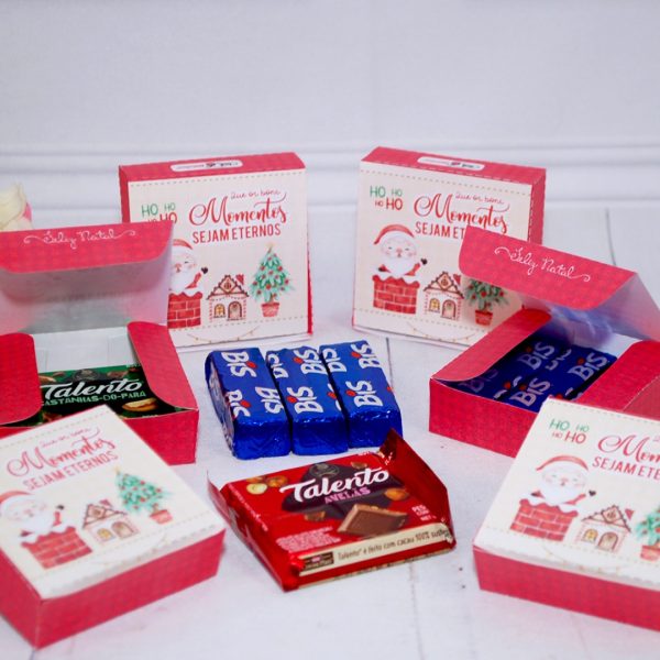 Lembrancinha de Natal Caixinha Para 3 Bis ou Mini Talento