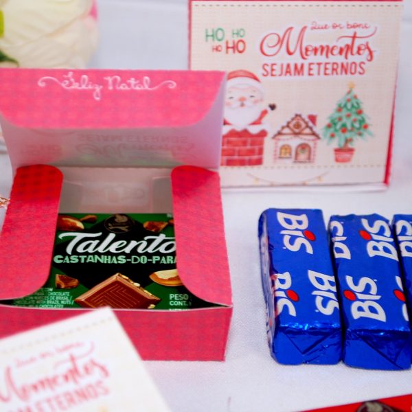 Lembrancinha de Natal Caixinha Para 3 Bis ou Mini Talento
