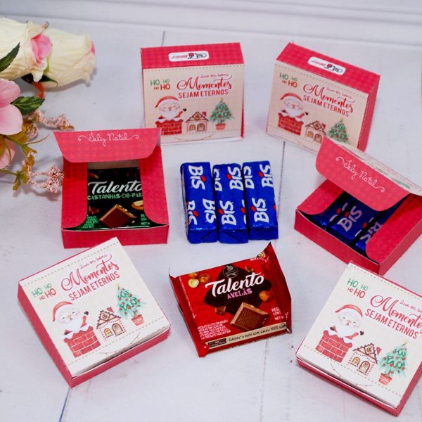 Lembrancinha de Natal Caixinha Para 3 Bis ou Mini Talento