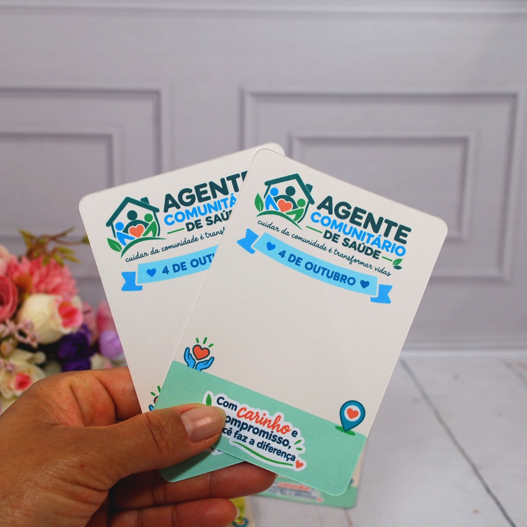 Cartão para chocolates Dia do Agente Comunitário de Saúde montado