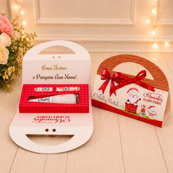 Lembrancinha de Natal Caixinha Para Mini Lixa e Esmalte