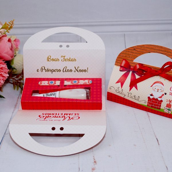 Lembrancinha de Natal Caixinha Para Mini Lixa e Esmalte