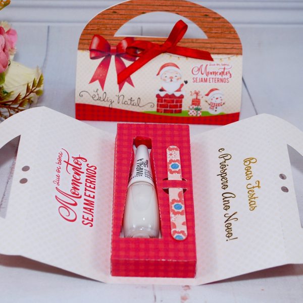 Lembrancinha de Natal Caixinha Para Mini Lixa e Esmalte