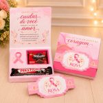 Outubro Rosa Caixinha para Talento e Prestigio - Estampa Rosa Claro