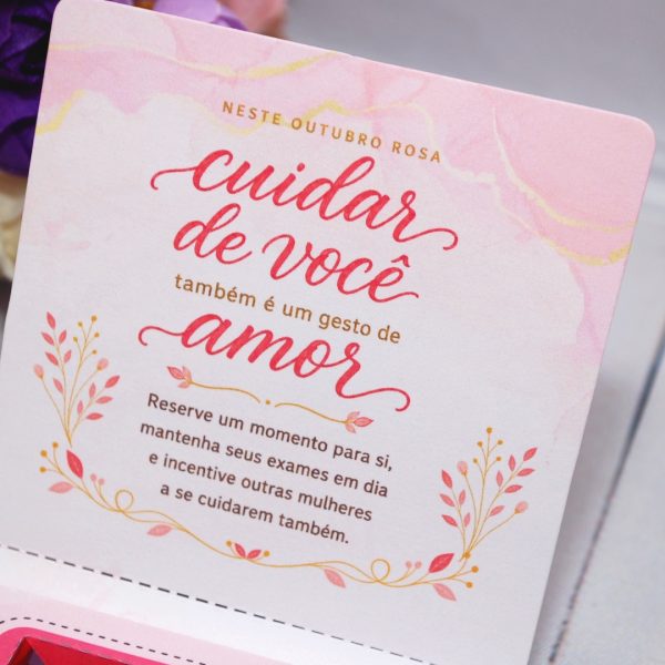 Outubro Rosa Caixinha para Mini Talento - Estampa Rosa Claro