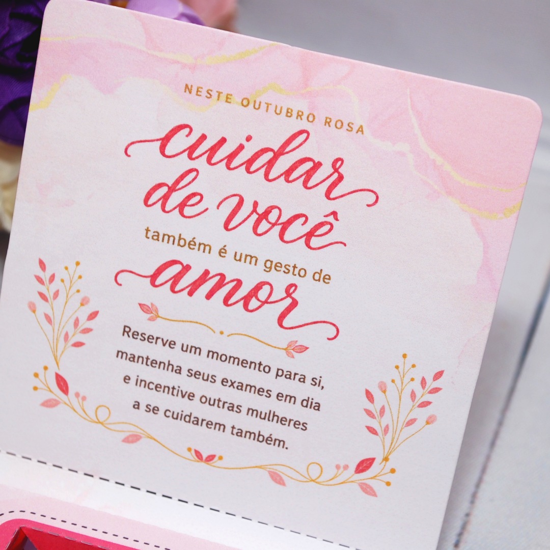 Caixinha mini talento Outubro Rosa montada