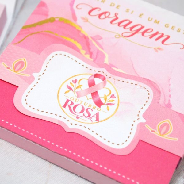 Outubro Rosa Caixinha para Mini Talento - Estampa Rosa Claro