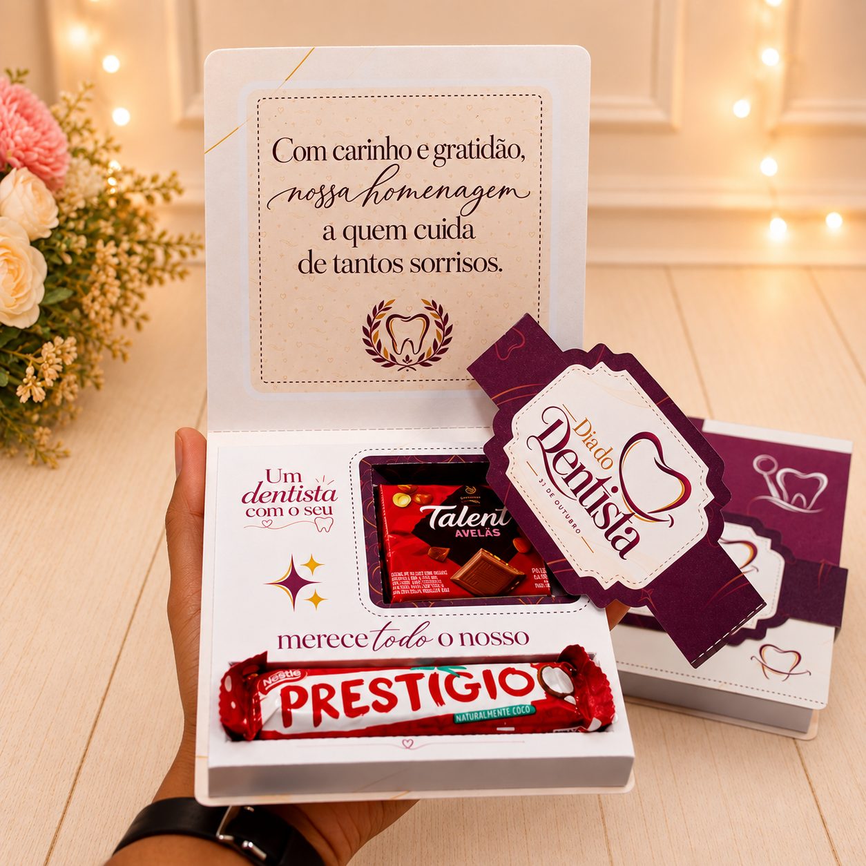 Dia do Dentista Caixinha para Talento e Prestigio montada