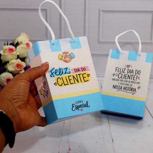 Dia do Cliente Mini Sacolinha para Lembrancinhas