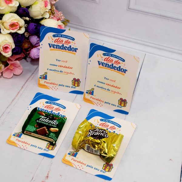Dia do Vendedor Cartão para Chocolates