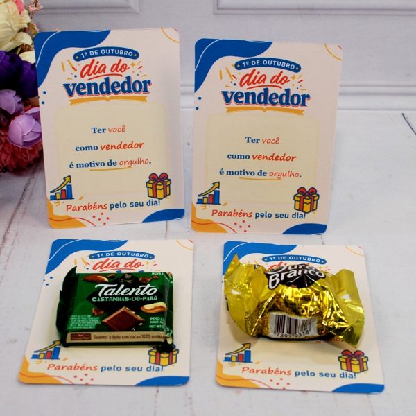 Dia do Vendedor Cartão para Chocolates