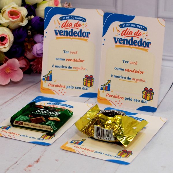 Dia do Vendedor Cartão para Chocolates