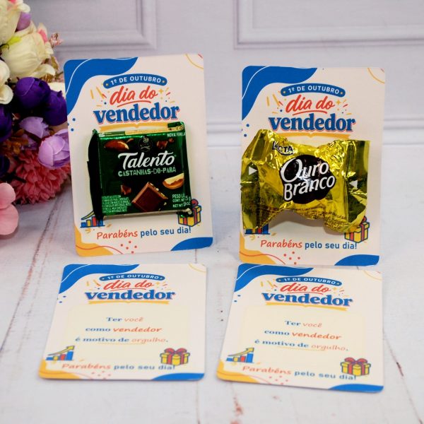Dia do Vendedor Cartão para Chocolates